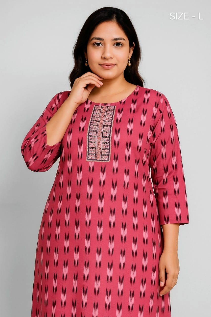 PRINTED RAYON EMBROIDERY KURTI